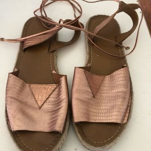 Kanas rose gold lace up espadrilles